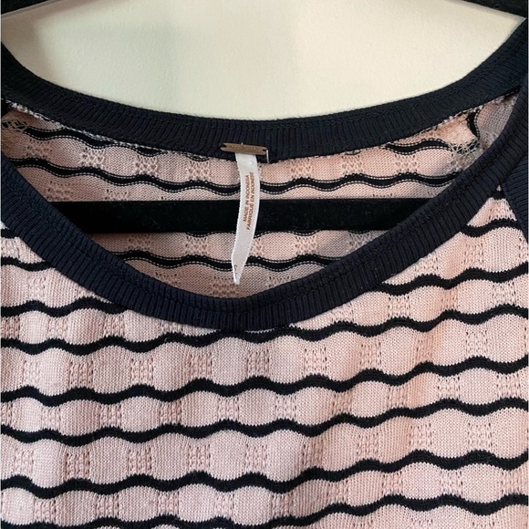 Free People Long Sleeve Striped Peplum Top Sz S - Picture 6 of 6